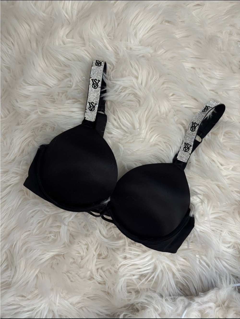 Victoria’s Secret Shine Strap Bombshell Push Up Add 2 Cup Size Bra rhinestones